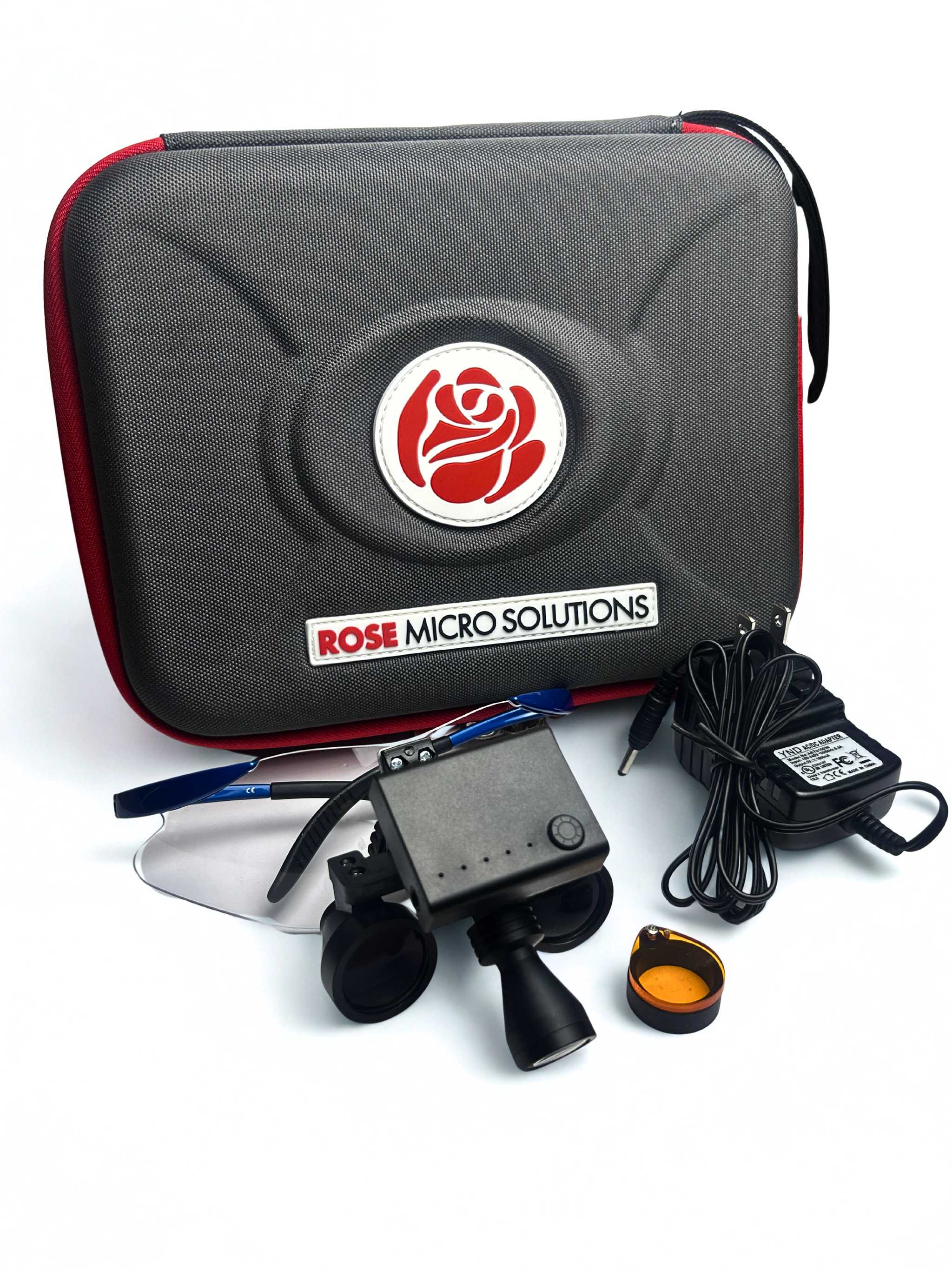 アンティーク　可変式　ルーペ　アメリカ Rose Safety Frame Flip-Up Loupe with Cordless Light – Rose Micro