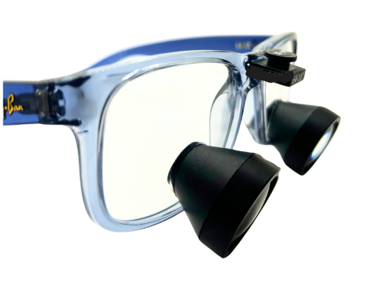 2.5 Expanded Field TTL Loupe on Ray-Ban Justin